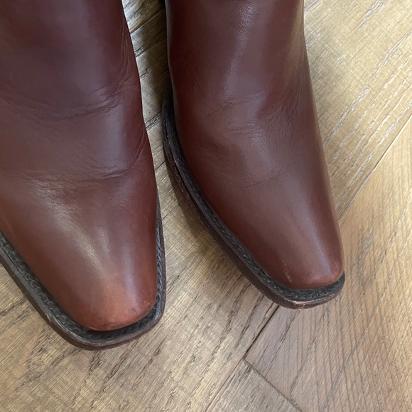 Lane Katori Cowboy Boots 9 Brown Leather Tall Cutter Toe $350 - Picture 10 of 11